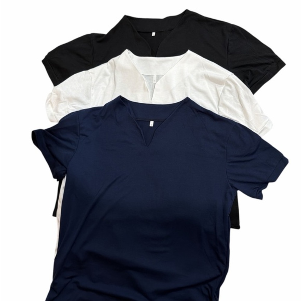 Everyday V-Neck Short Sleeve Tee - Black, White & Navy. NWOT